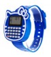 Cat Shape Digital Watch with Calculator, Kids Fashion Watch, Sports Watch, Blue Color